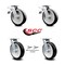 Service Caster 8 Inch Rubber on Aluminum Caster Set with Roller Bearings 2 Brake 2 Swivel Lock SCC-TTL30S820-RAR-2-BSL-2 - alternate 1